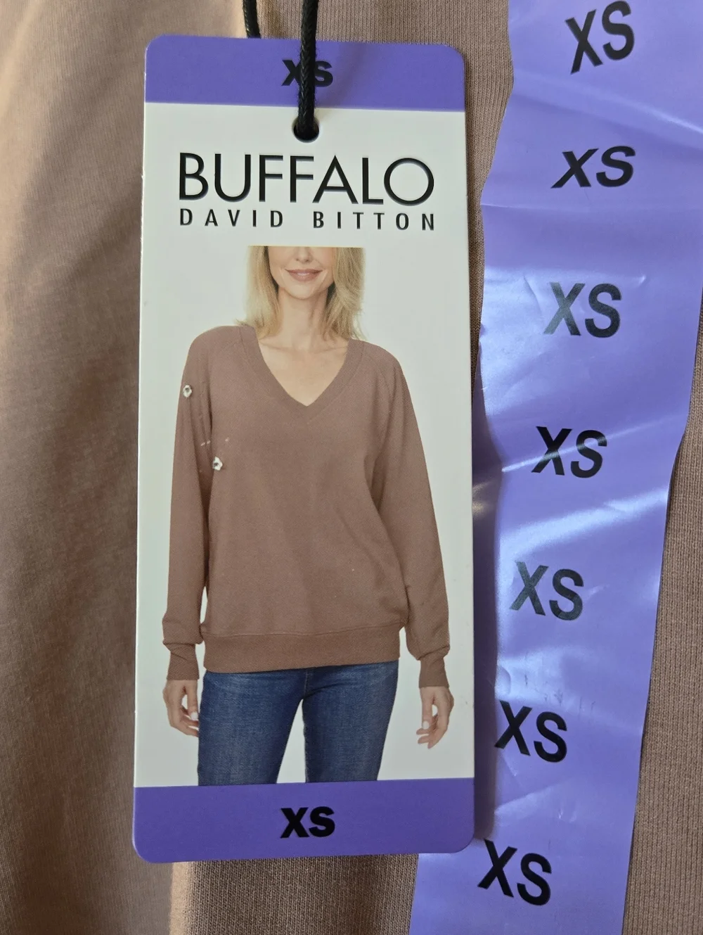 Buffalo David Bitton Women's Pullover Super Soft Cozy V Neck Rose Sweater XS